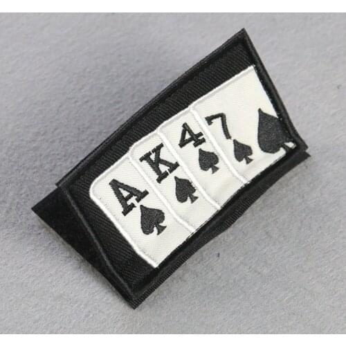 Playing Card Patch Embroidery Hook and Loop Fasteners Patch Appliques Clothe Outdoor Military Armband DIY Sewing Accessories
