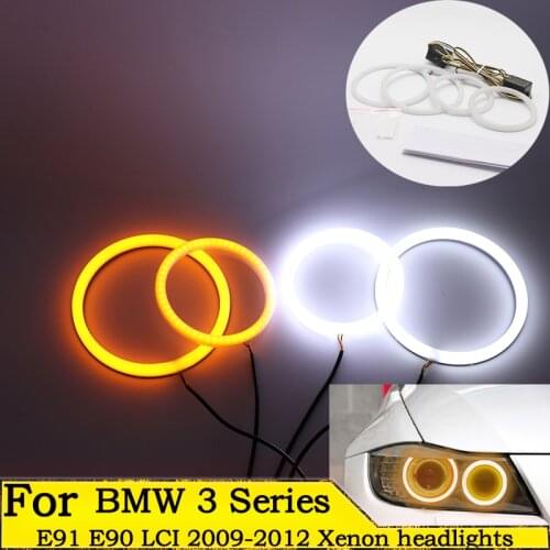 High quality SMD Cotton Light Switchback LED Angel Eye Halo Ring Kit For BMW 3 Series E90 E92 E93 M3 2007-2013 Coupe cabriolet