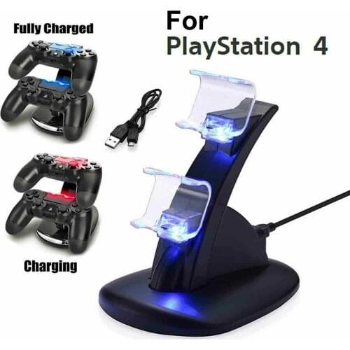 Dual USB Charging Dock for PS 4 Game Controller Handle Charger for PS4 Dual Gamepad Charging Station Stand for PlayStation 4