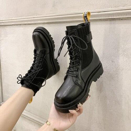 Womens Boots British-style spring 2021 spring autumn flat flat breathable thin single boot short boots