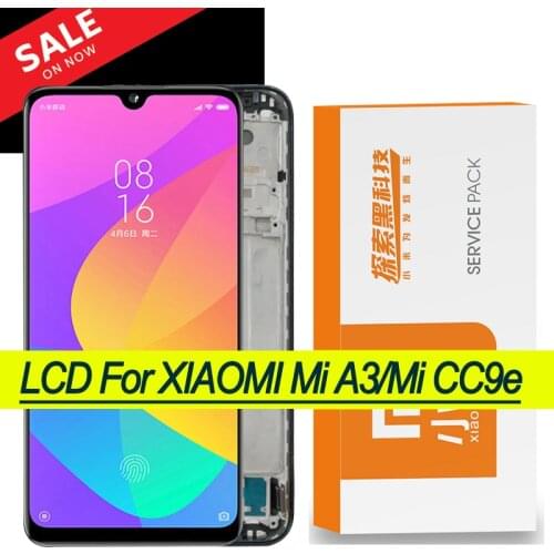 Original 6.088" Super Amoled LCD with frame for XiaoMi Mi A3 CC9e Display Touch Screen Digitizer Assembly Repair Parts