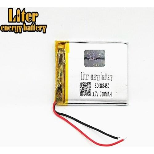 1/2/4Pcs Rechargeable 3.7V 700mah polymer lithium battery 383450 403550 For MP3 MP4 GPS navigation recorder, speaker Toy Headset