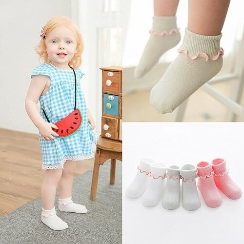 3 Pairs/lot Cute Cotton Baby Socks Newborn Infant socks for Girls&boys Solid Color Anti Slip Socks SK153