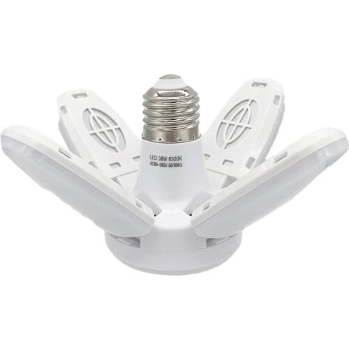 38W/60W/80W Led Garage Folding Light E27 Bulb Deformable Ceiling Fixture Light Durable Workshop Shop Lamp Energy Saving