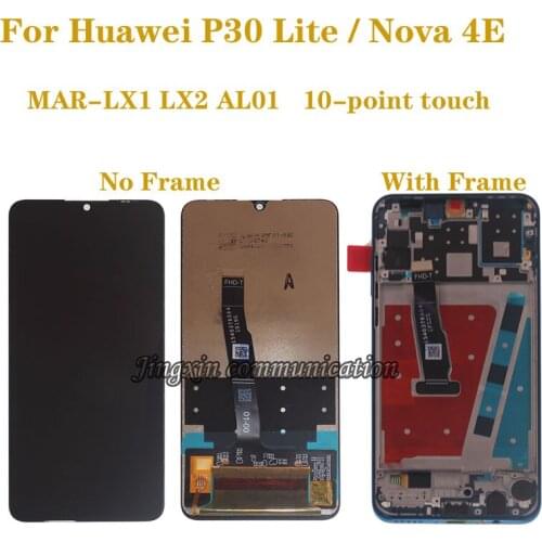 6.15“ AAA quality display For Huawei P30 Lite MAR-LX1 LX2 AL01 LCD display touch screen digitizer assembly For Huawei Nova 4e