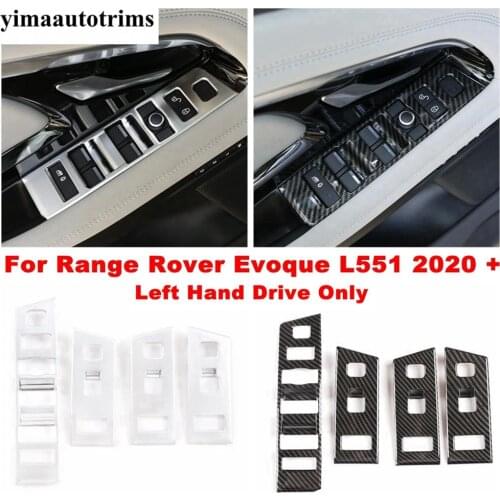 Carbon Fiber / Matte Accessories Window Lift Switch Button Cover Trim Armrest Panel Frame For Range Rover Evoque L551 2020 2021