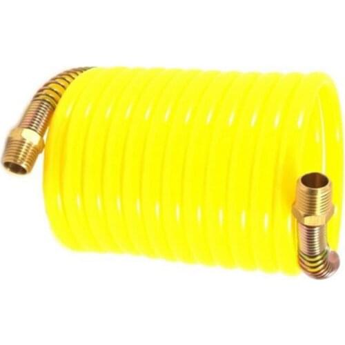 Car Air Compressor Pneumatic Hose 1/4" With Copper Connector Recoil Hose Female End Connector Start Tool Spring Coil PE Hose