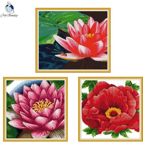 Joy Sunday Flower series counted and stamping cross stitch kit Aida 14ct 11ct Chinese cross stitch embroidery kit DIY Needlework