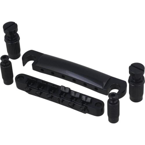 Black Tune-o-matic Bridge Tailpiece Set Accessory For Electric Guitar