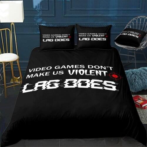 Games Dont Make Violent Duvet Cover Twin/Queen/King Size Luxury Comforter Bedding Set With Pillowcase Home Bed Decora