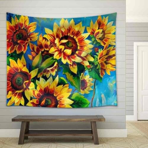 Flower Plant Print Carpet Wall Hanging Tapestry Tablecloth Bedroom Decoration
