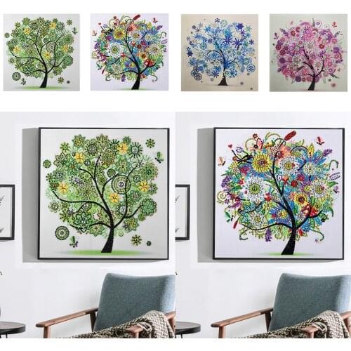 Special Shaped Diamond Painting Embroidery Kit - Four Seasons Tree for Home Livingroom Bedroom Decor, DIY Gifts