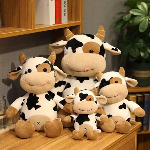 2020 New Cute Animal Cartoon Cows Stuffed Plush Toy Kawaii Cattle Comfortable Soft Toy Children Birthday Present Christmas Gift
