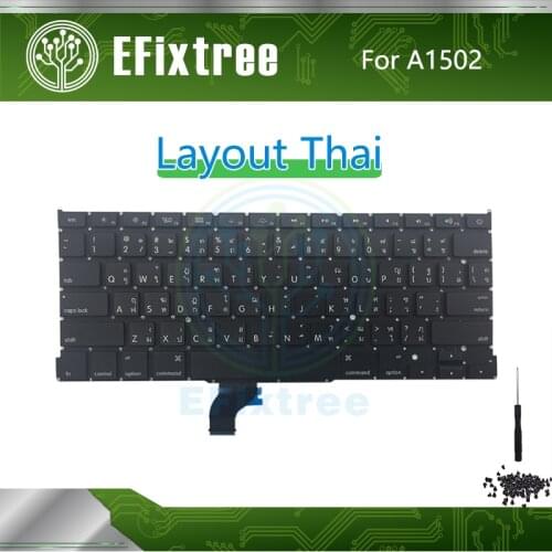 New A1502 Keyboard Thai For Macbook Pro Retina 13" A1502 Layout Backlight Screw Screwdriver 2013-2015 EMC 2678 2875 2835