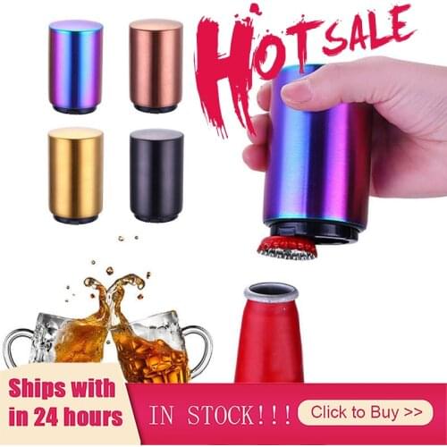 New Magnetic Automatic Beer Opener Stainless Steel Bottle Corkscrew Portable Magnetic Beer Bottle Opener Wine Openers Bar Tools