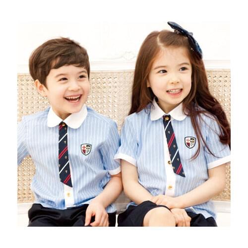 Wholesale Kids School Uniforms 95% Cotton Summer Clothes Primary School Students Pupils Uniforms Childrens Day