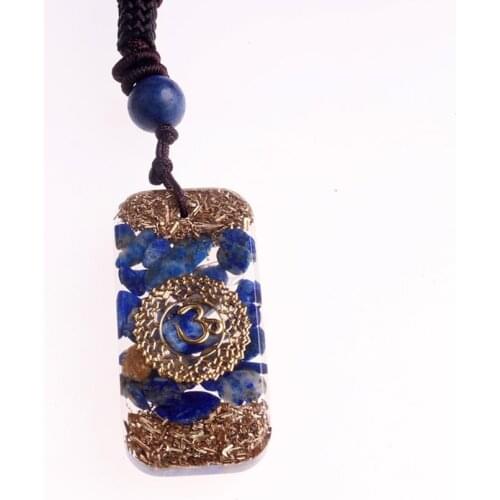 Orgone Energy Om Symbol Natural Stone Reiki Pendant Healing Jewelry dowsing pendulum necklace women jewelry dropship suppliers