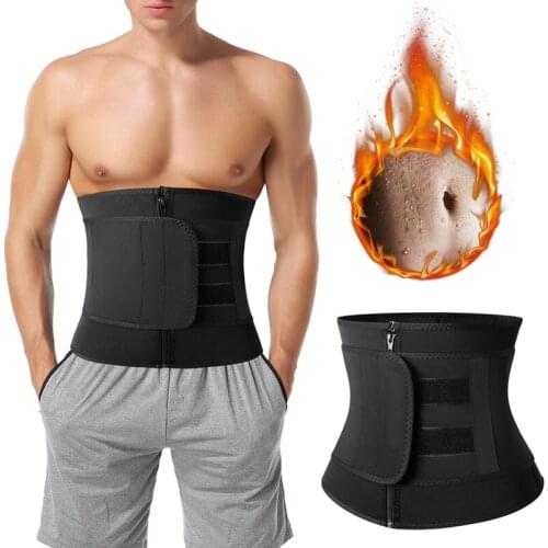 Men Workout Waist Trainer Abdomen Sweat Slimming Belt Weight Loss Shapewear Neoprene Fitness Belly Shapers Sauna Trimmer Belt