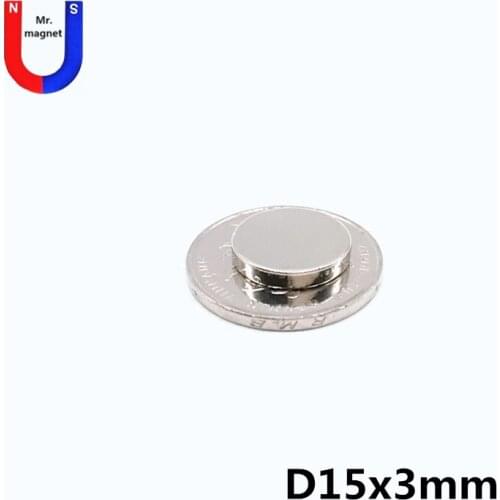 50pcs 15mm x 3mm Super Strong Round Disc Magnets 15x3 15*3 Rare Earth Neodymium Magnet N35 15mm*3mm New Arrival
