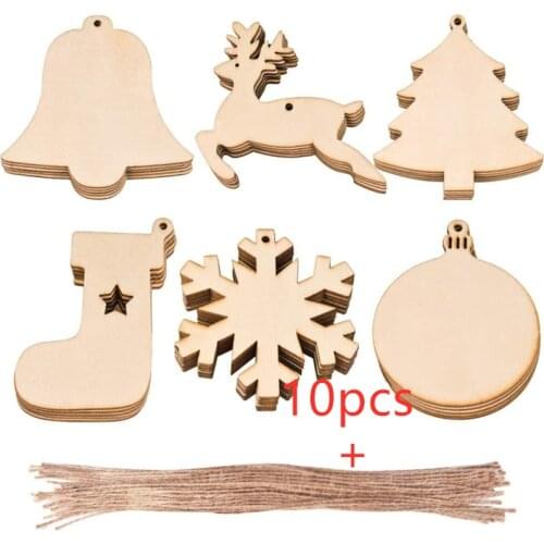 Christmas Pendant Drop Ornaments Pendant Home Decoration Products Wooden Crafts Creative Carving Wood Christmas Tree Props Gifts