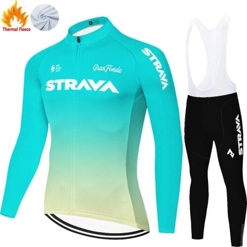Strava Winter Thermal Fleece Bicicleta Ropa Maillot Hombre Jersey Equipos Equipamento Ciclismo Cycling Cycling Equipment