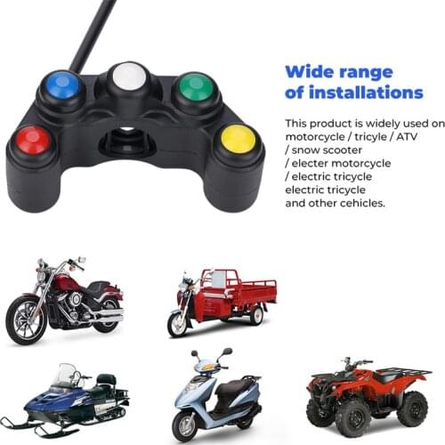 Universal 5 button Motorcycle Switches Race Bikes 22mm Handlebar Switches Assembly Handle bar switch