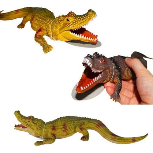 28CM Fun Crocodile Toy Novelty Sound Vinyl Crocodile Model Tricky Vent Toy for Boys Party Favor
