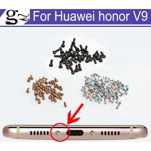 14PCS/LOT For Huawei honor v9 Buttom Dock Screws Housing Screw nail tack For Huawei honor v 9 DUK-AL20 Mobile Phone black Colour