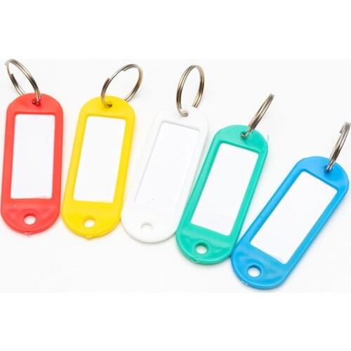 30Pcs Colorful Plastic Key Fobs Luggage Labels with Name Cards Assorted Key Rings ID Tags For Many Uses - Bunches Of Keys