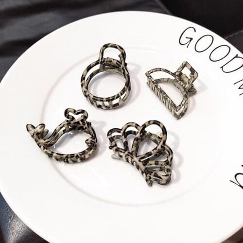 2021 Women Girls Geometric Hair Claw Clamps Hair Crab Hair Clip Claws Leopard Accessories Hairpin Hairgrip Hair Clip Crab Clip