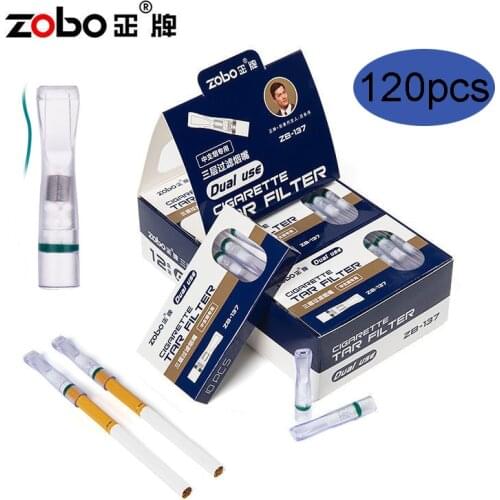 Zobo Genuine Food Grade Disposable Cigarettes Filter mens middle 6.5mm cigarette smoking accessories 120pcs