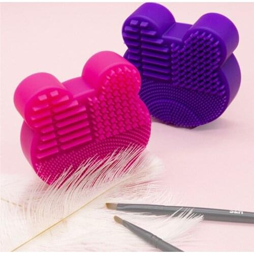 1Pc Multifunction Makeup Brush Cleaner Dry&Wet Cleaning Box Eyeshadow Brush Stain Removal Double-Sided Silicone Sponge Tool