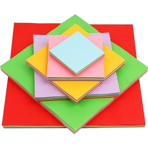 100pcs Handmade Origami Paper For Kids DIY 10 Colors Folding Paper Double Sides Craft Scrapbook Card Multicolor Square Paper