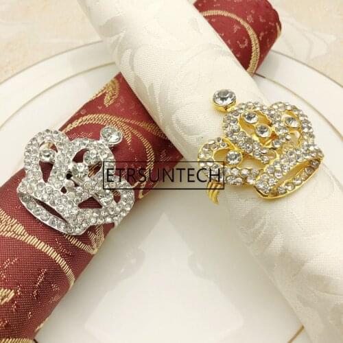 100pcs European Royal Crown Napkins Ring Banquet Table Napkin Holder Wedding Desktop Decoration