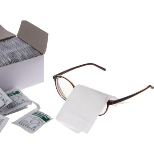 100Pc Cleaning Cloth Disposable Wet Tissue Wipe Anti Fog Lens Glasses Polishing Disposable Lens Wipes