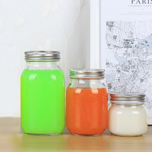 150/250/380ML Transparent Small Glass Bottle With Cap Kitchen Juice Glass Canister Snack Sugar Storage Container Jar Bottle