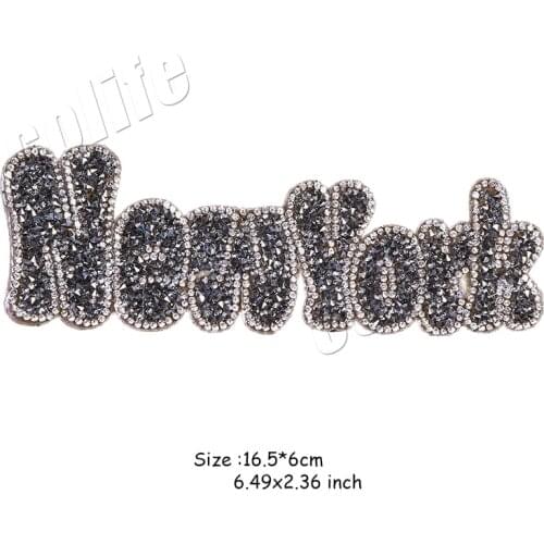 16.5*6cm Rhinestone Patch New York Letter Heat Transfer DIY Accessory Washable Badges New Design Clothing Deco Stickers