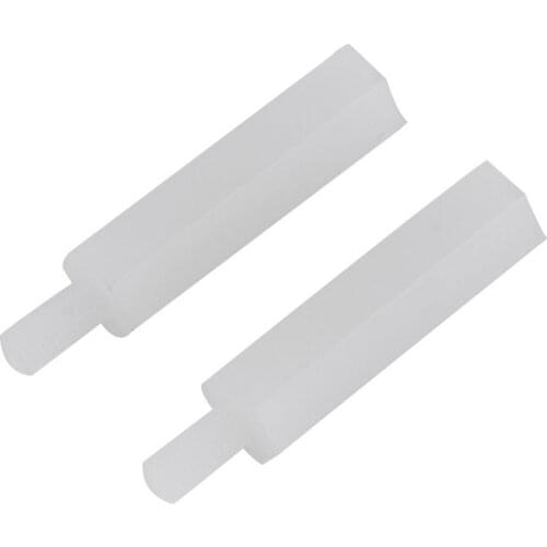 2pcs M3 Nylon Hexagonal Pillar Female and Male Standoff Spacer White