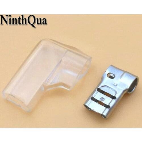 20pcs 4.8 Plug-in Flag Welding Terminals L Shape 4.8mm Copper Male Crimp Terminals for 0.3-2mm2 Cable