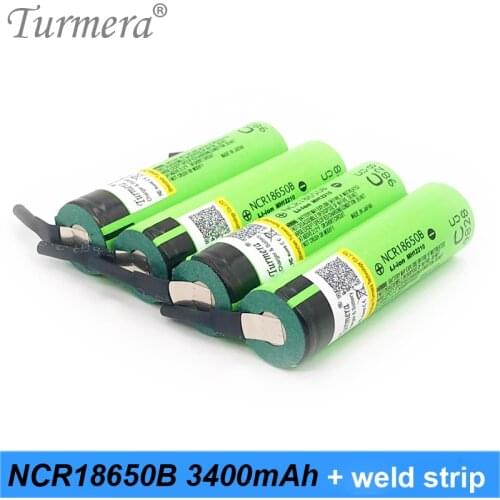 2021 Original NCR18650B 3.7v 3400mah 18650 Lithium Rechargeable Battery with soldering strip for screwdriver battery