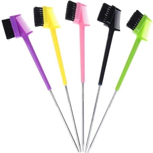 3-in-1 Steel Needle Toothbrush Eyebrow Brush Makeup Dual-use Hair Dye Eyelash Styling Hair Care Tool Eye Brow Comb