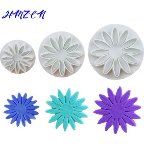 3Pcs Plum Flower Plunger Fondant Mold Cutter Cake Cookie Decorating Fondant Cookie Cutter kitchen tools