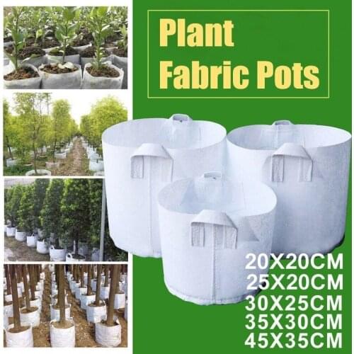 5 Sizes Round Root Plant Control Bag White Fabric Pots Plant Pouch Root Container Cultivation Pot Grow Bag Aeration Container