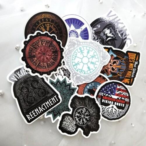 50PCS personality pirate mysterious Rune Vikingional Phrases Sticker DIY Laptop Study Room Scrapbooking Decals Sticker