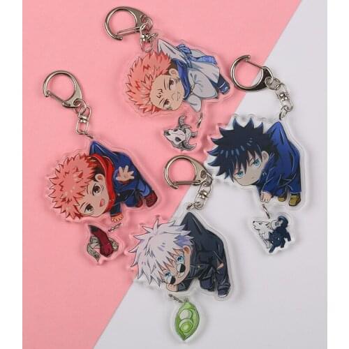 Acrylic Keychain Jujutsu Kaisen Key Chain Men Bag Pendant Keyring Key Holder Gojo Satoru Anime Jewelry Trinket