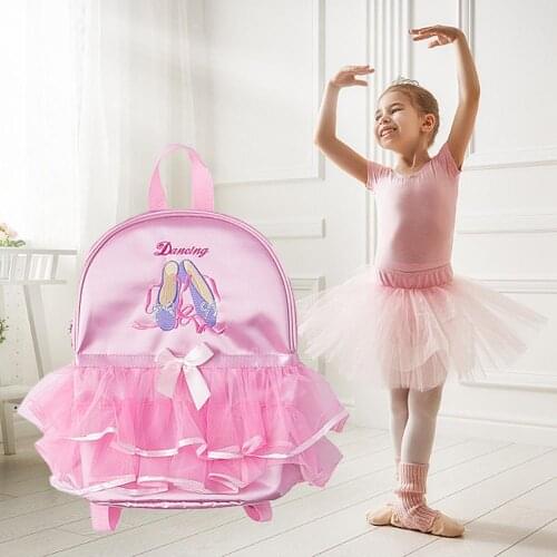 Children Ballet Bag Girls Pink Ballerina Dance Bag Child School Backpack Ruffle Tutu Schoolbag For Kids