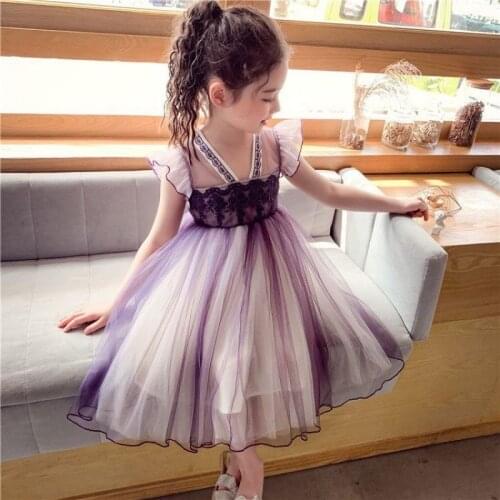 Kids girls Dress Children Princess Party Prom Dress Toddlers Birthday Lace Waist Vestidos Girl Christmas New Year Clothes 6 9 12