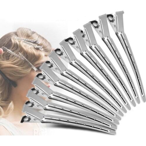 10pcs steel Hair Clips long Alligator clip Metal Hair accessories Steel Anti-Slip Styling Tools