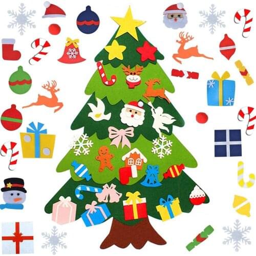3D DIY Felt Christmas Tree Set with 25PCS Decorations Kids Gifts Party Supplies