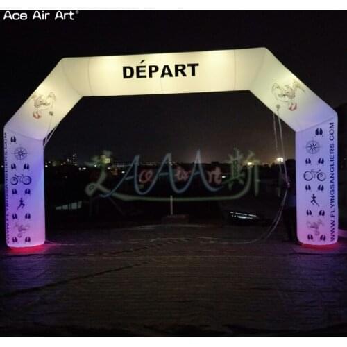 Beautiful inflatable event arch with led lights and print logo for race event